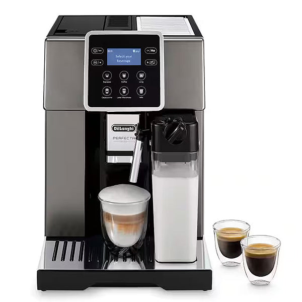 De’Longhi Perfecta Evo Automatic Coffee Maker in Beans ESAM420.80.TB, Espresso, Cappuccino, Titanium, 1.8 L, Black
