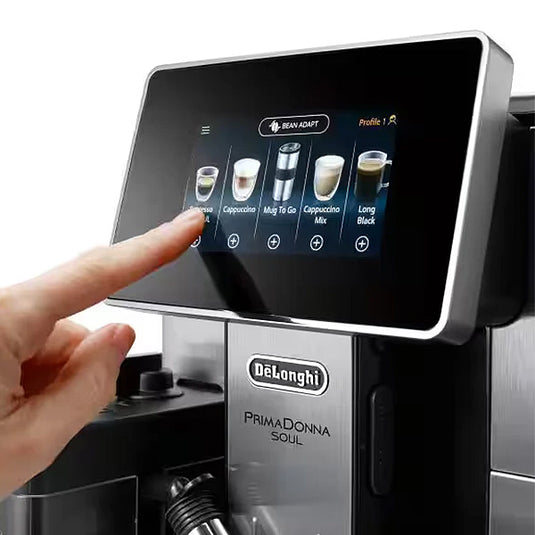 De’Longhi Prima Donna Soul Fully Automatic Bean To Cup Coffee Machine ECAM610.75.MB, Metalic & Black