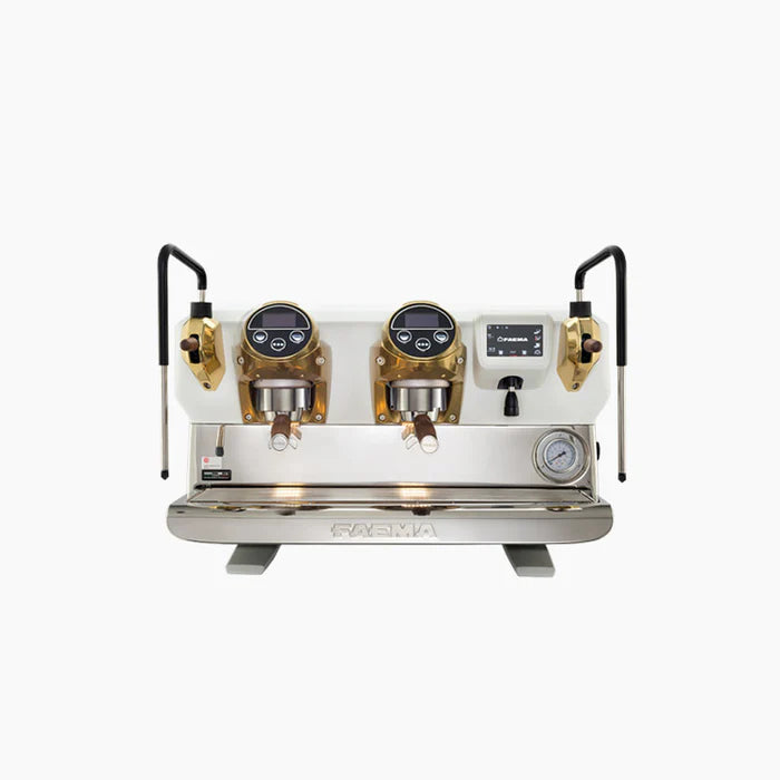 Load image into Gallery viewer, FAEMA E71 E 2 Group Espresso Machine - White &amp; Gold
