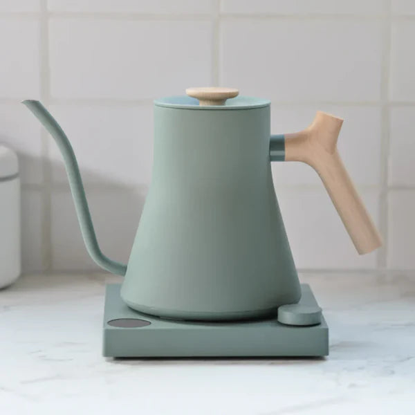 Load image into Gallery viewer, Fellow Stagg Kettle EKG 0.9L - Smoke Green &amp; Maple Wooden Handle

