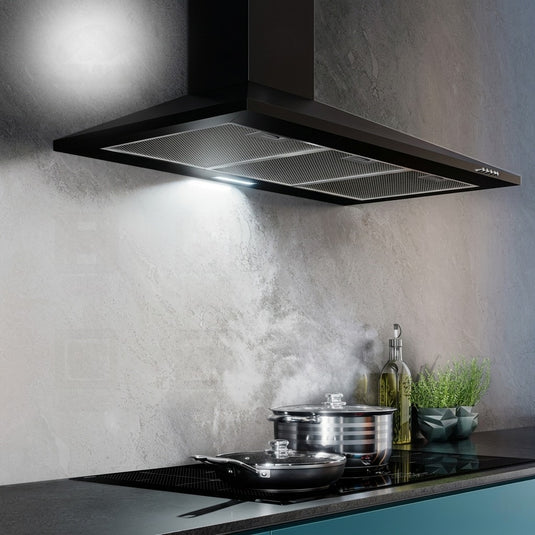 Millen MKH 904 BL 90cm Black Chimney Range Hood, 3 Years Warranty