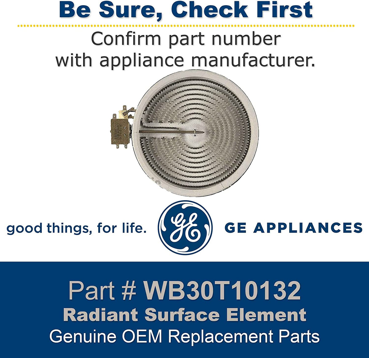 General Electric WB30T10132 Radiant Surface Element