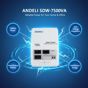 Andeli Automatic Voltage Stabilizer SDW 7500 VA 7.5 KW Single (1) Phase 110V