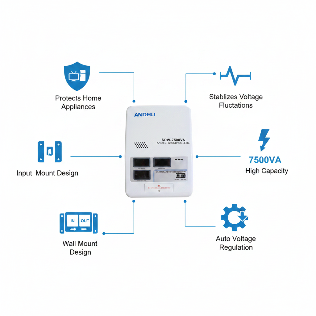 Andeli Automatic Voltage Stabilizer SDW 7500 VA 7.5 KW Single (1) Phase 110V