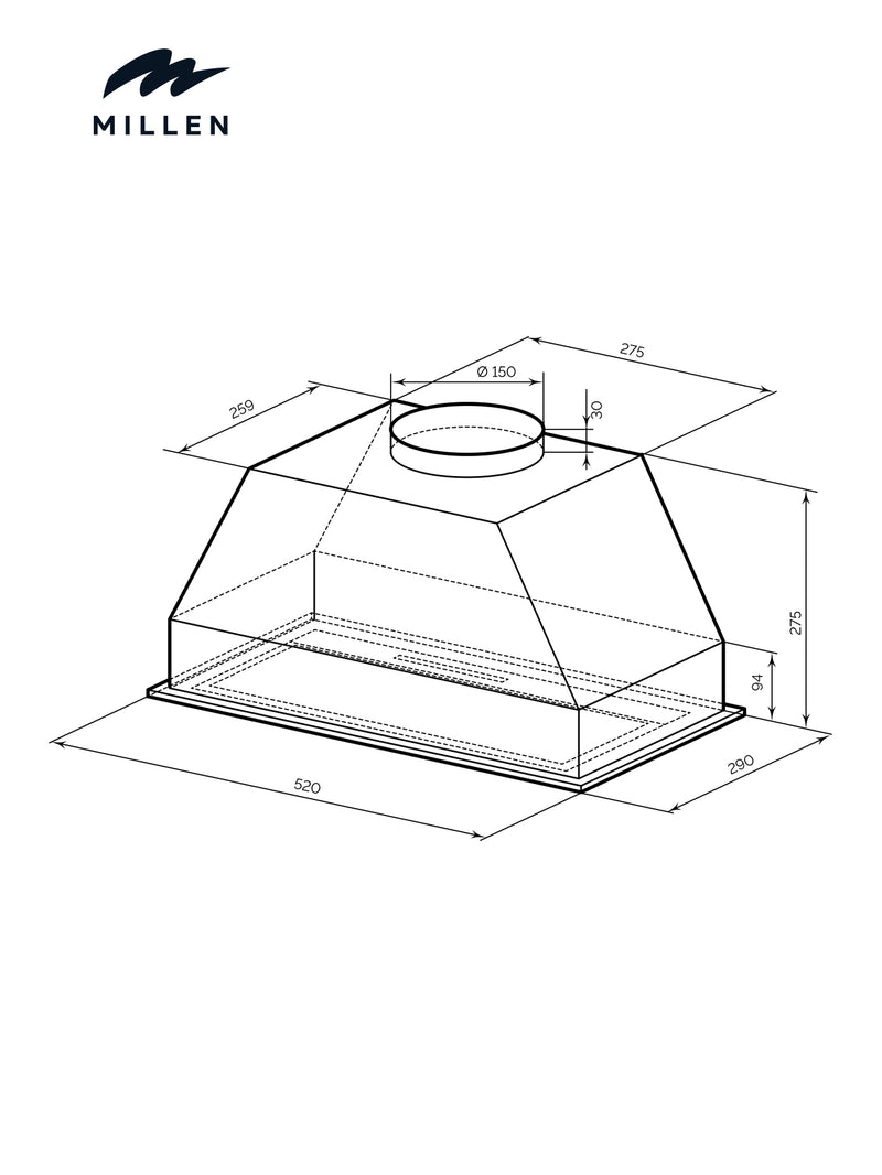 Load image into Gallery viewer, Millen Kitchen Hood HYPER M 600 GS BL
