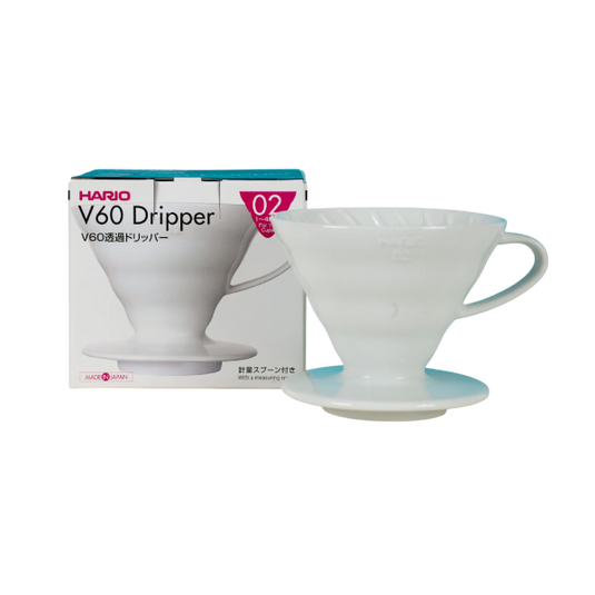 Hario Ceramic Coffee Dripper V60-02 VDCR-02-W Enhances water flow