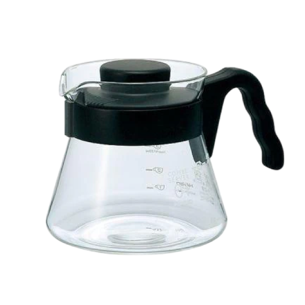 Load image into Gallery viewer, Hario V60 Coffee Server VCS-01B 450ml: Transparent body with black lid
