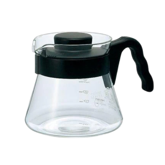 Hario V60 Coffee Server VCS-01B 450ml: Transparent body with black lid