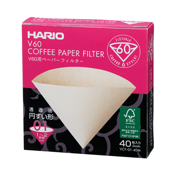 Load image into Gallery viewer, Hario V60 Coffee Paper Filters VCF-01-40W: Sleek Japanese Design
