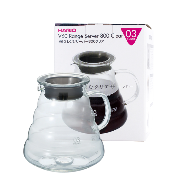 Hario V60 Range Coffee Server XGSR-80-TB 800ml: Clear glass