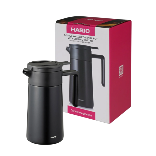 Load image into Gallery viewer, Hario Thermal Server Ceramic Coating CHP-600-W 600ml: Black/White exterior with matte finish
