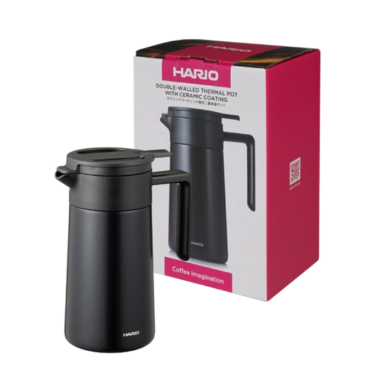 Hario Thermal Server Ceramic Coating CHP-600-W 600ml: Black/White exterior with matte finish