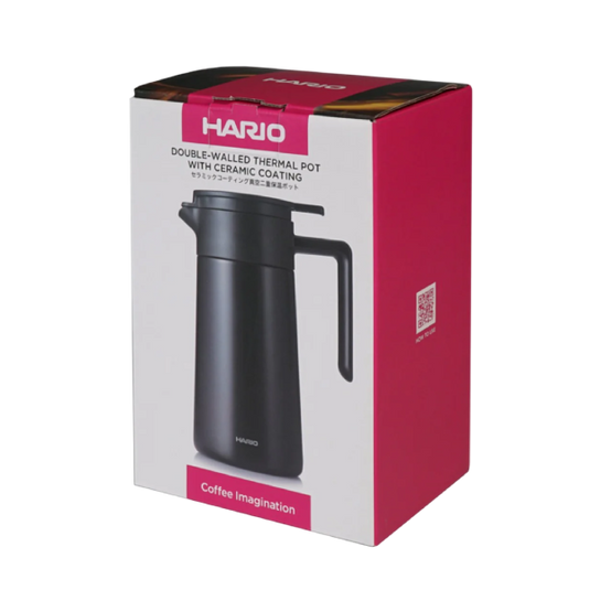 Hario Thermal Server Ceramic Coating CHP-600-W 600ml: Black/White exterior with matte finish