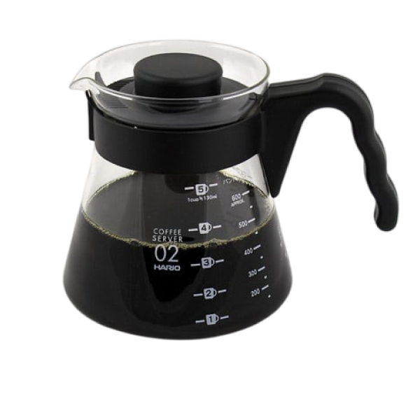 Hario V60 Coffee Server VCS-02B 700ml: With Heatproof glass Lid, Handle