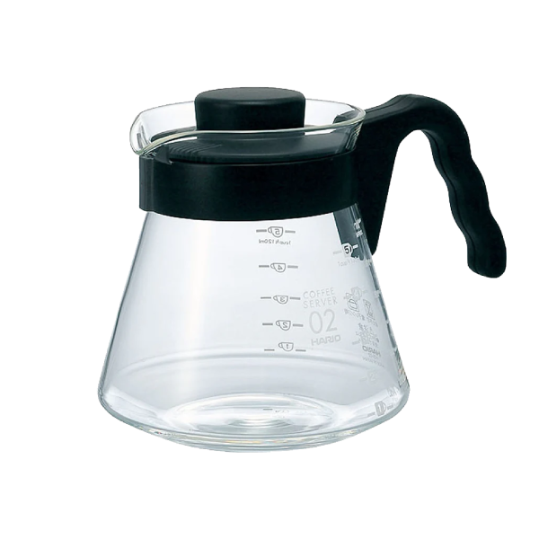 Load image into Gallery viewer, Hario V60 Coffee Server VCS-02B 700ml: With Heatproof glass Lid, Handle
