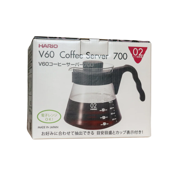Hario V60 Coffee Server VCS-02B 700ml: With Heatproof glass Lid, Handle