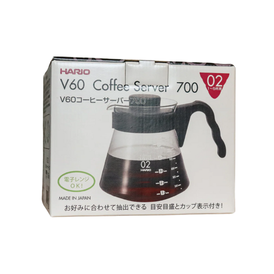 Hario V60 Coffee Server VCS-02B 700ml: With Heatproof glass Lid, Handle