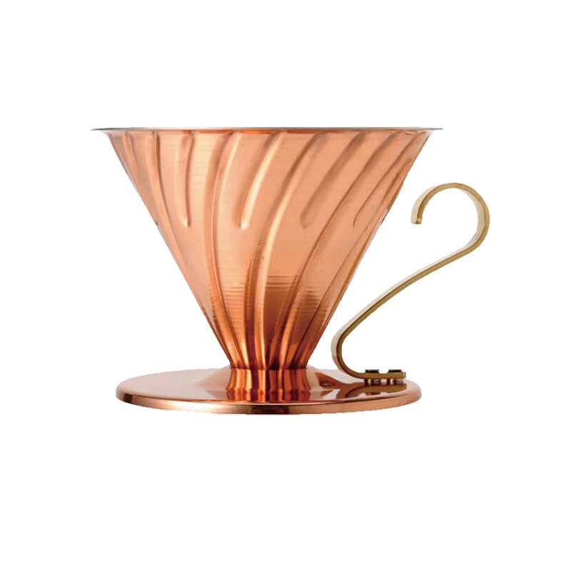 Load image into Gallery viewer, Hario V60-02 Copper Dripper With Nickel Plating Inside
