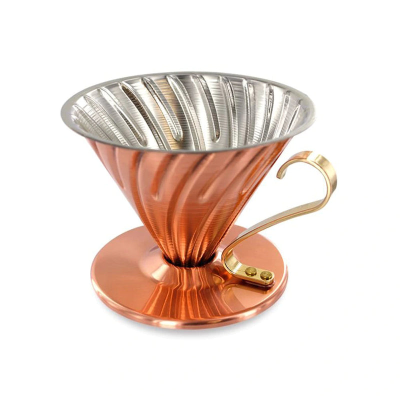 Load image into Gallery viewer, Hario V60-02 Copper Dripper With Nickel Plating Inside
