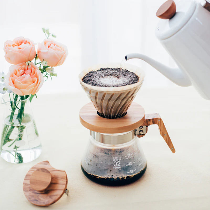 Load image into Gallery viewer, Hario V60 02 Glass and Olive Wood
