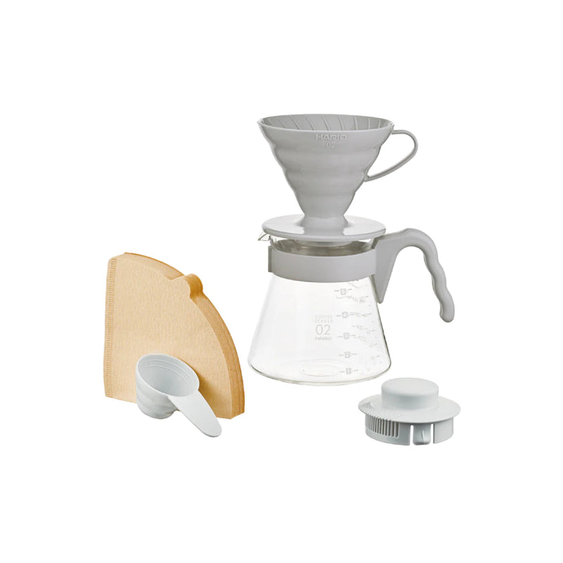 Load image into Gallery viewer, Hario V60 Coffee Server 02 Set Pale Grey
