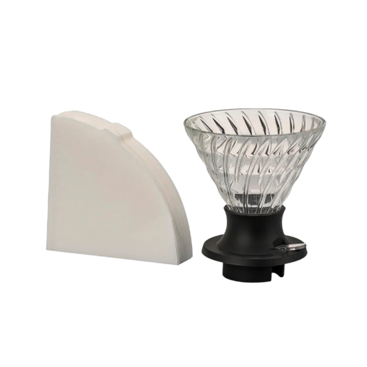 Hario V60 Immersion Switch Coffee Dripper 02 – Hybrid Pour Over & Immersion Brewer, Heatproof Glass, Adjustable Extraction