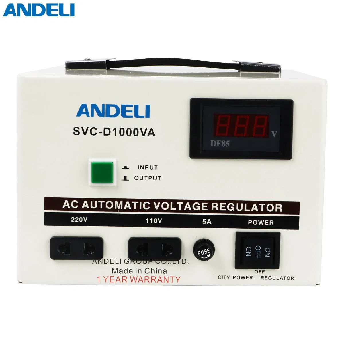 Andeli AC Voltage Stabilizer SVC 1000 VA 1 KVA Single (1) Phase 220V