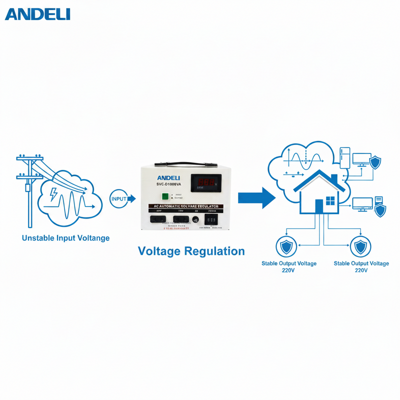 Load image into Gallery viewer, Andeli AC Voltage Stabilizer SVC 1000 VA 1 KW Single (1) Phase 220V
