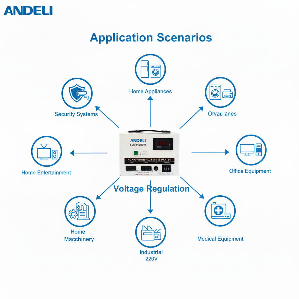 Andeli AC Voltage Stabilizer SVC 1000 VA 1 KVA Single (1) Phase 220V
