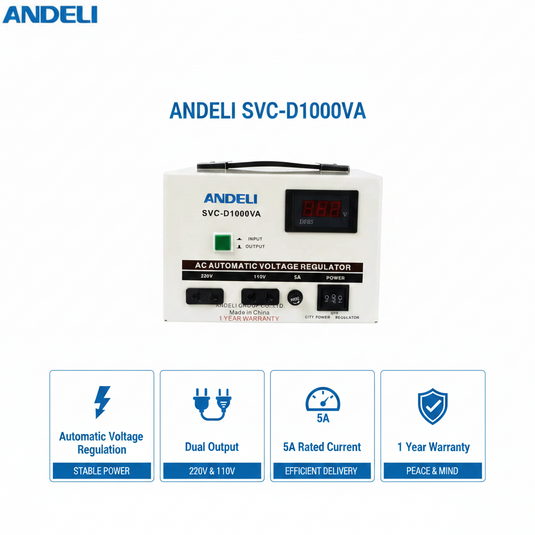 Andeli Voltage Stabilizer SVC 1000 VA 1 KW Single (1) Phase 220V Digital
