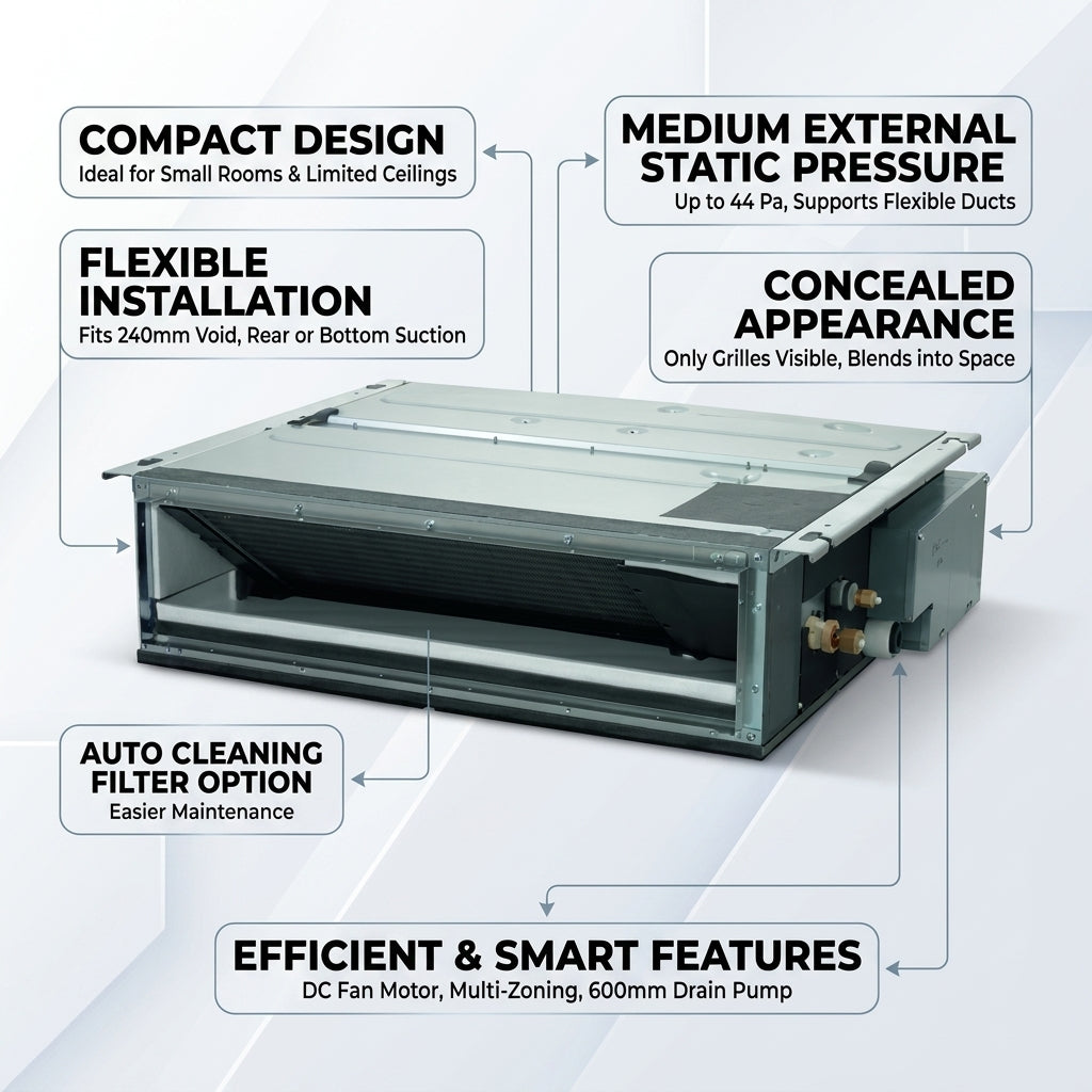 Daikin Ducted Splits for VRV Systems 0.5 Ton 1.7 kW 0.6 HP 5,800 Btu/h FXDQ15A3