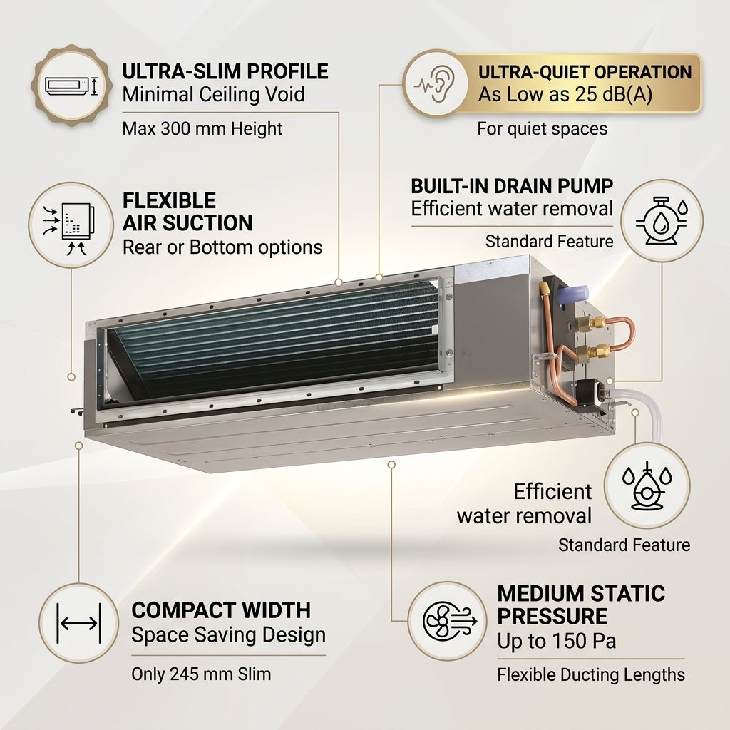Daikin Ducted Splits for VRV Systems 1.2 Ton 4.5 kW 1.6 HP 15,000 Btu/h FXSQ40A