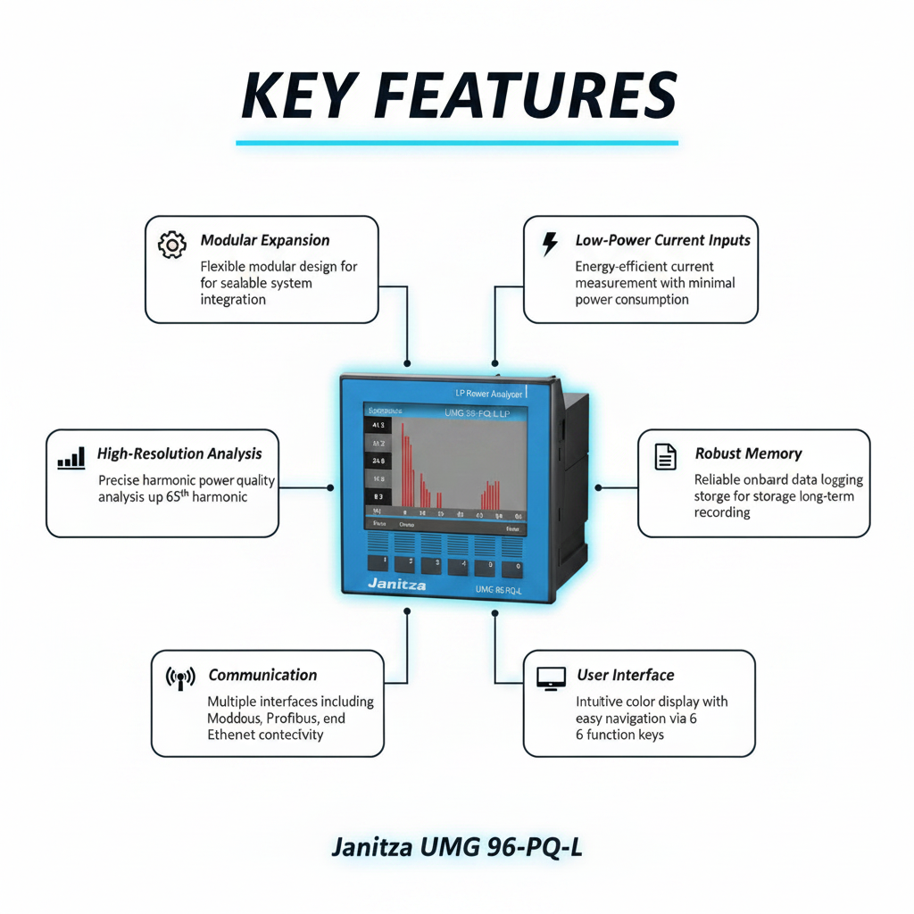 Janitza UMG 96-PQ-L-LP Expandable Modular Power Analyzer