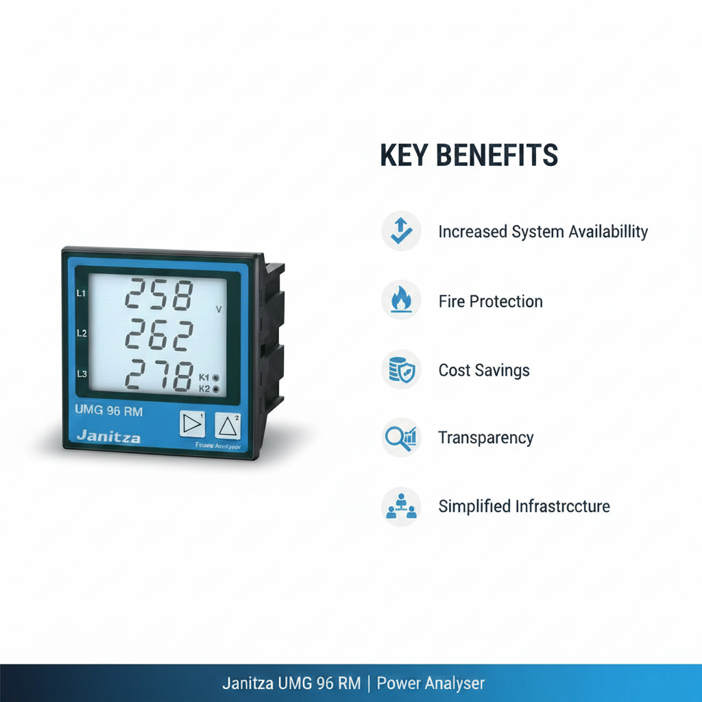 Janitza UMG 96RM-E Multi-functional power analyzer with Ethernet and RCM
