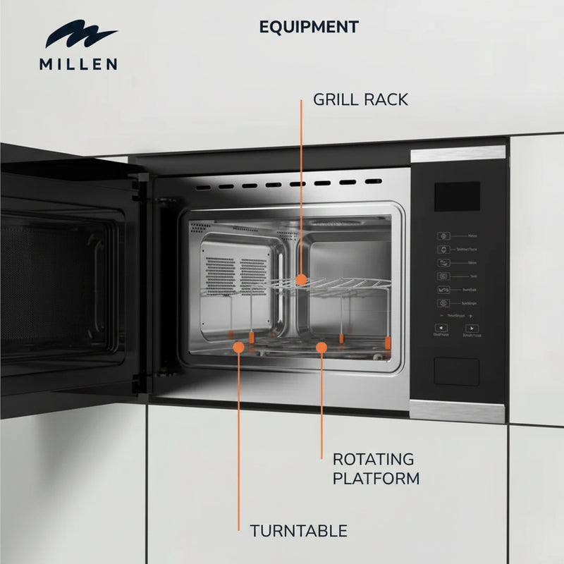 Load image into Gallery viewer, Millen MBW 255 IX ( MIWE000002) — in Microwaves category. Color: Black with Stainless Steel, Grill power: 1200W, 900W, Touch Knob
