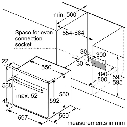 Siemens Built In Gas Oven, 60 cm , HG10LG050M