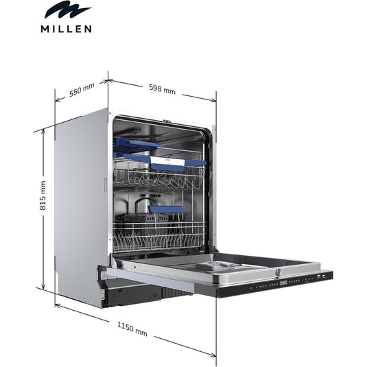 Millen MDW 60732 Built-In Dishwasher Efficient, Quiet, and Space-Saving, 3Y Warranty