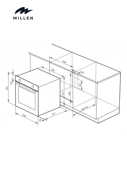 Millen Kitchen Oven MEOP 6001 BB