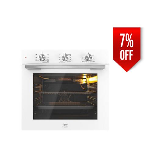Millen 60cm Built-in Electric Oven MEO 6001 WH 7 Cooking Modes 2352W, 3 Year Warranty