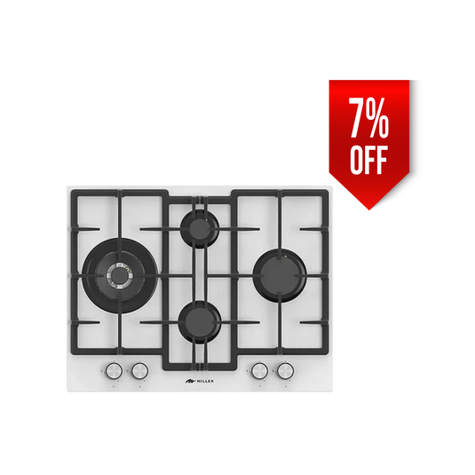 Millen 65cm Built-in 4 Burner Gas Hob MGHG 6502 WH 9700W, 3 Year Warranty