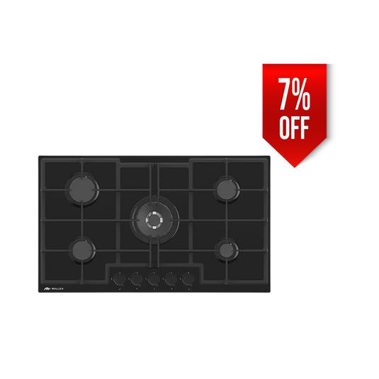 Millen 90cm Built-in Gas Hob MGHG 9001 BL 5 Burners Cooktop 12100W, 3 Year Warranty