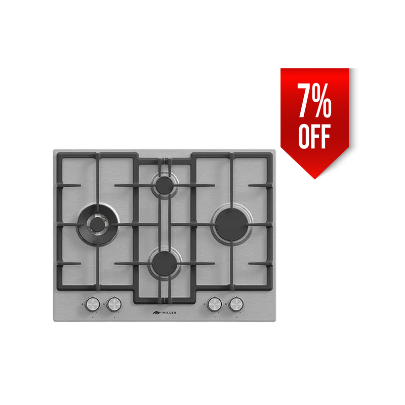 Load image into Gallery viewer, Millen 65cm Built-in 4 Burners Gas Hob MGH 6501 IX Stainless Steel Finishing 9700W, 3 Year Warranty
