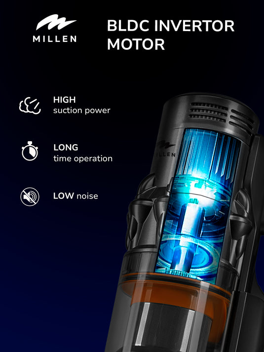 MILLEN Cordless Stick Vacuum Cleaner – Powerful, Lightweight & Versatile – MVCS7073