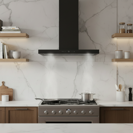 MILLEN 90 cm Black Glass/Painted Body Range Hood 1000m3/h - MKH 901 BB, 3 Year Warranty MKH 901 BB black