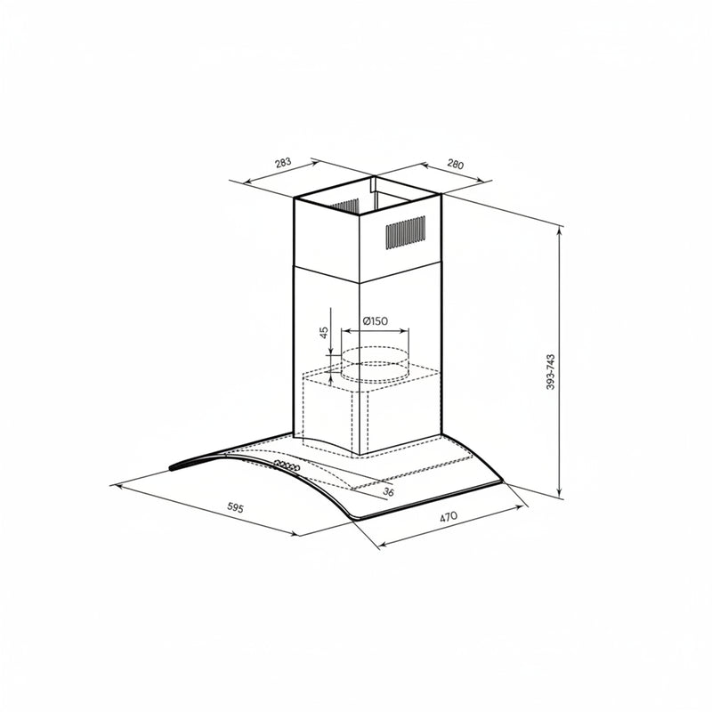 Load image into Gallery viewer, Millen 60cm Chimney Range Hood MKHG 603 IX Curved Glass 65W, 3 Year Warranty
