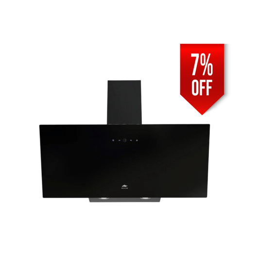 MILLEN 90cm Angled Range Hood - Tempered Black Glass, MKHG 904 BL, 3 Years Warranty