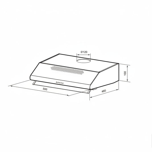 Millen 60cm Under Cabinet Black Range Hood MKH 603 BL 80W, 3 Year Warranty