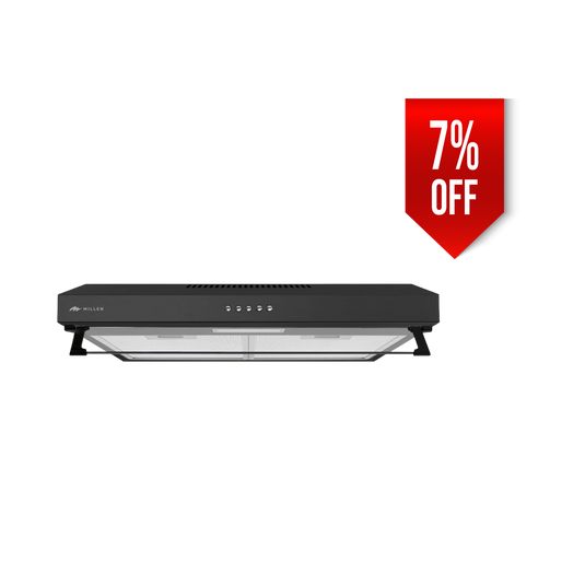 Millen 60cm Under Cabinet Black Range Hood MKH 603 BL 80W, 3 Year Warranty