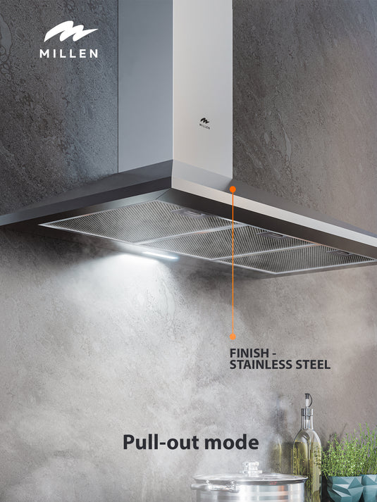 Millen MKH 904 IX 90cm Stainless Steel Dome Hood for Modern Kitchens