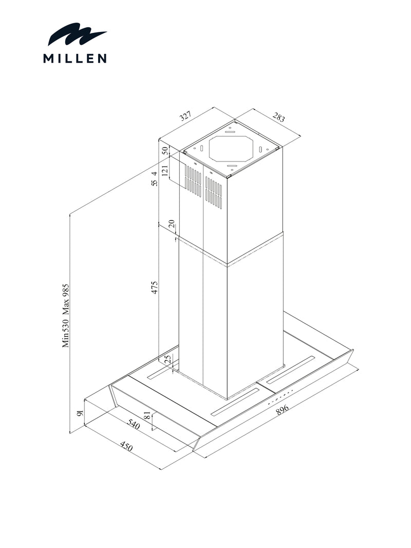 Load image into Gallery viewer, Millen Kitchen Hood MKIH 910 BB
